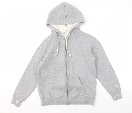 Mens UK Size S Champion Grey Full Zip Hoodie