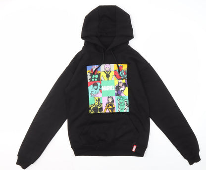 Marvel Unisex XS Black Pullover Hoodie with Graphic Print