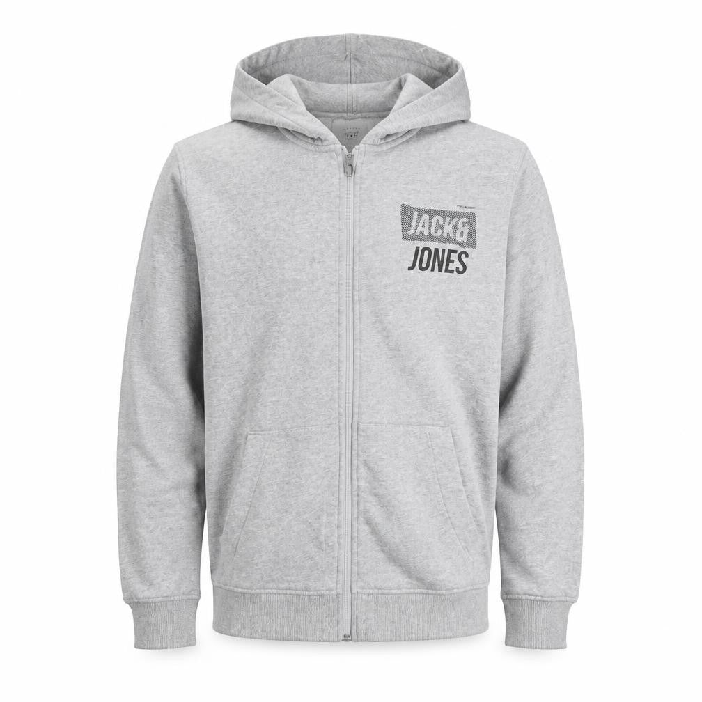 Mens UK Size L JACK & JONES Grey Full Zip Hoodie