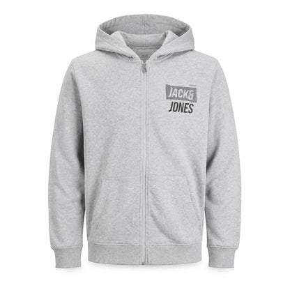 Mens UK Size L JACK & JONES Grey Full Zip Hoodie