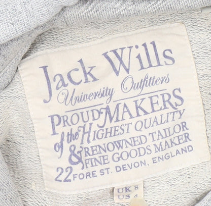 Womens UK Size 8 Jack Wills Grey Full Zip Hoodie