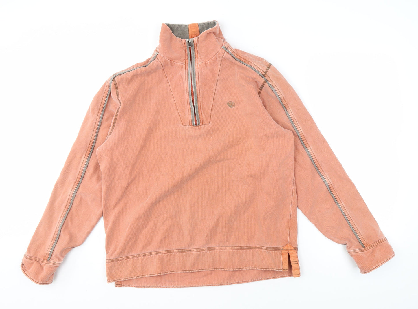 Mens UK Size M Fat Face Orange Henley Sweatshirt