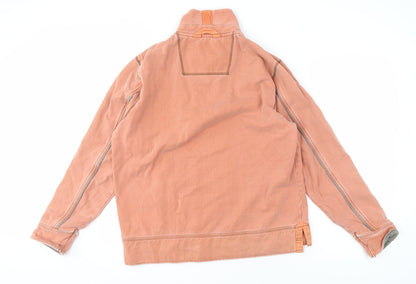 Mens UK Size M Fat Face Orange Henley Sweatshirt