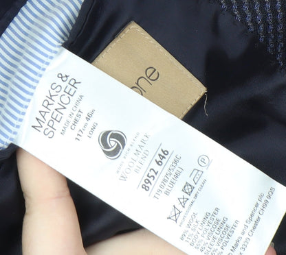 Mens UK Size 46 Marks & Spencer Regular Blue Suit Jacket
