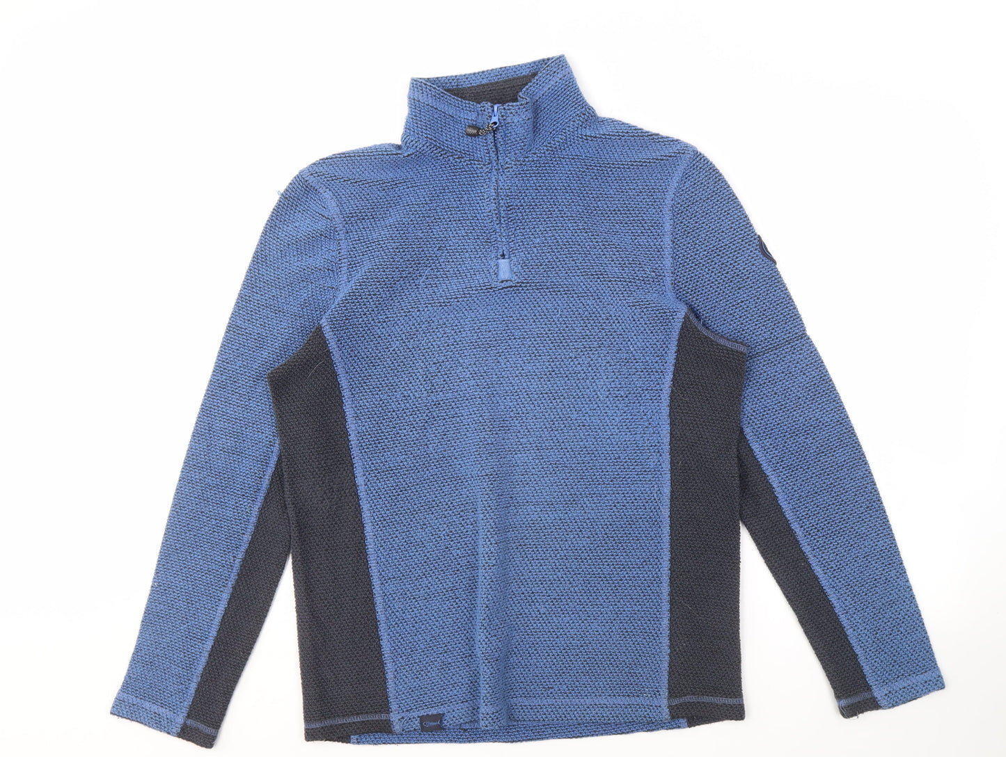 Weird Fish Men's Blue 1/4 Zip Knit Sweatshirt M