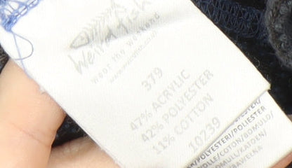 Weird Fish Men's Blue 1/4 Zip Knit Sweatshirt M