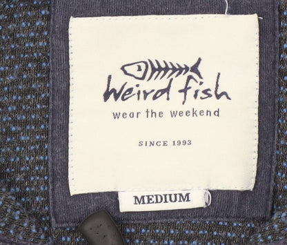 Weird Fish Men's Blue 1/4 Zip Knit Sweatshirt M
