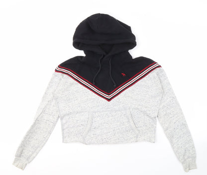 Abercrombie & Fitch Women's Pullover Hoodie, 2XS, Grey & Black