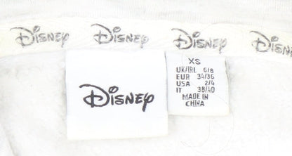 Womens UK Size XS Disney White Pullover Hoodie
