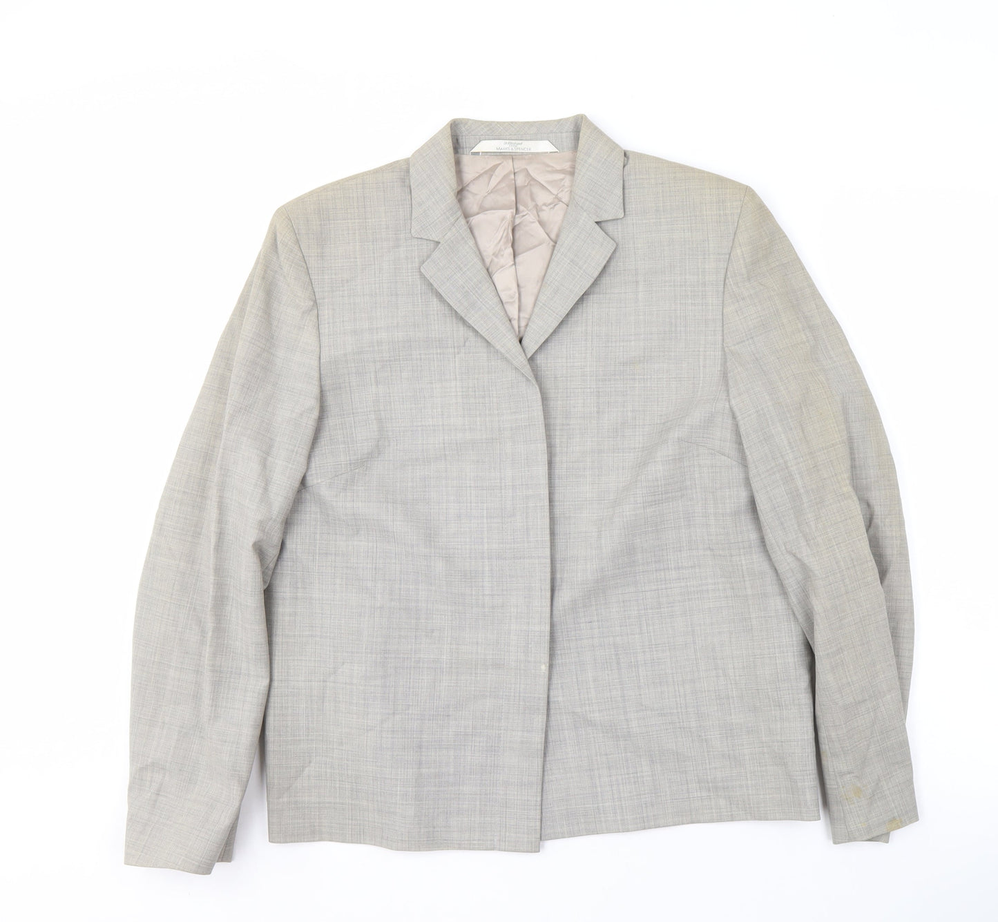 Marks & Spencer Grey Blazer Women Size 14 Classic Fit