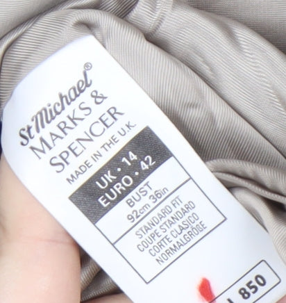 Marks & Spencer Grey Blazer Women Size 14 Classic Fit