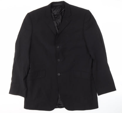 Mens UK Size 42 Jasper Conran Regular Black Suit Jacket