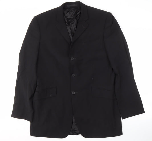 Mens UK Size 42 Jasper Conran Regular Black Suit Jacket