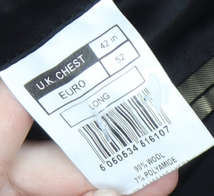 Mens UK Size 42 Jasper Conran Regular Black Suit Jacket