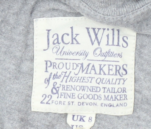 Jack Wills Women's Grey T-Shirt Size 8