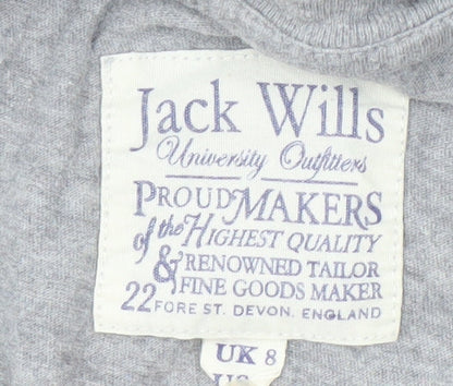 Jack Wills Women's Grey T-Shirt Size 8