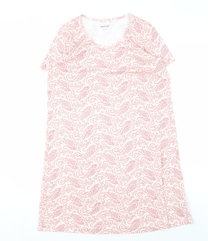 Lands' End Women's Pink Paisley Scoop Neck Dress S