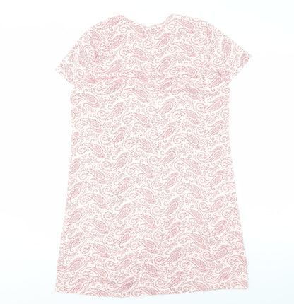 Lands' End Women's Pink Paisley Scoop Neck Dress S