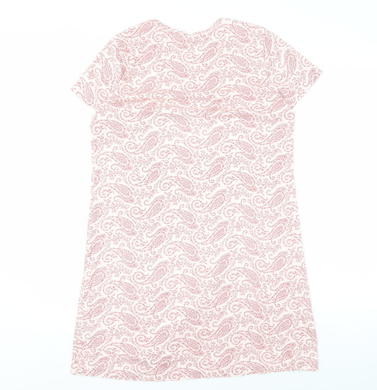 Lands' End Women's Pink Paisley Scoop Neck Dress S