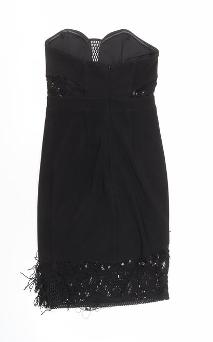 Lipsy London Women's Black Bodycon Dress Size 8