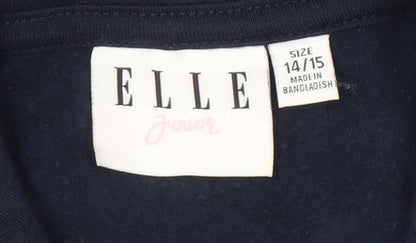 Elle Girls Blue Pullover Hoodie - Size 14/15 Years