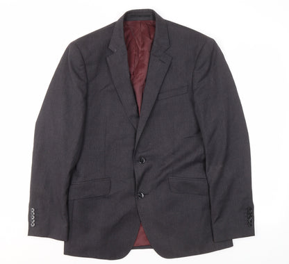 T.M. Lewin Men's Grey Slim Fit Blazer, Size 38R