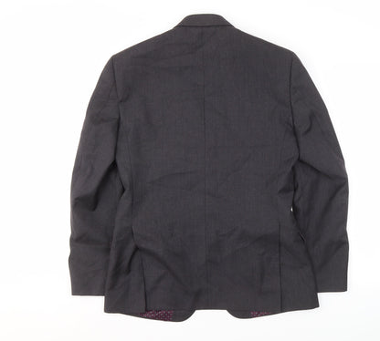 T.M. Lewin Men's Grey Slim Fit Blazer, Size 38R