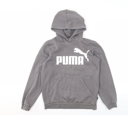 Puma Girls Grey Pullover Hoodie XL Graphic Print