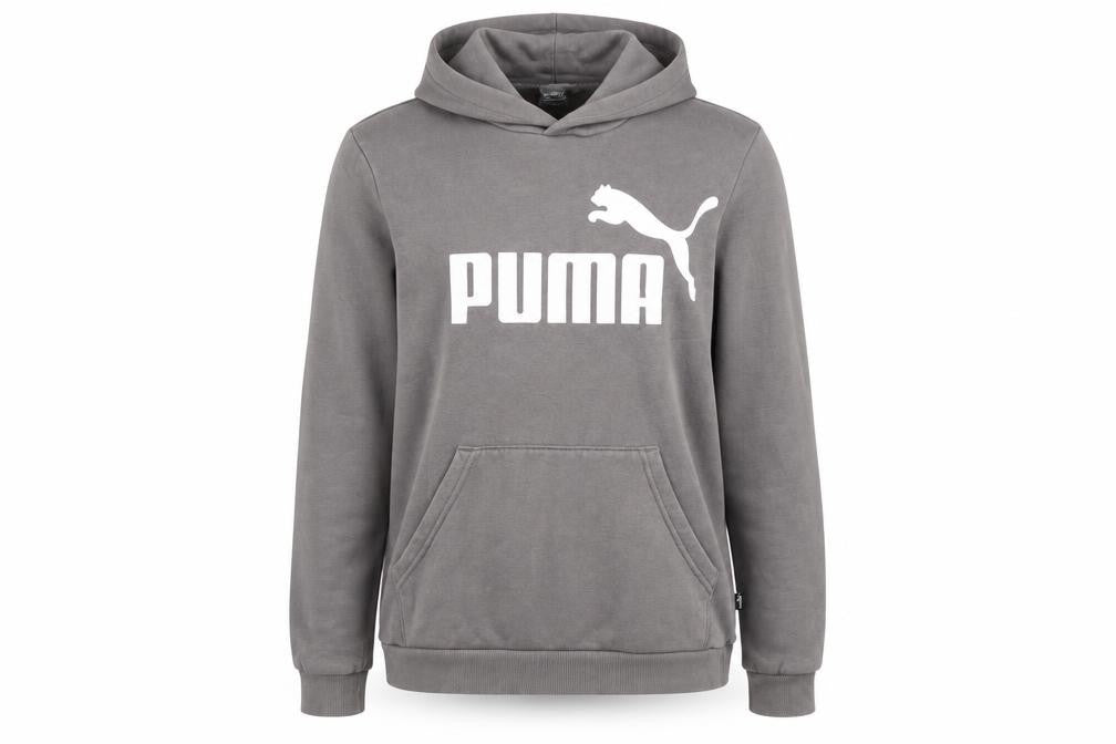 Front view of Puma girls’ grey pullover hoodie xl graphic print