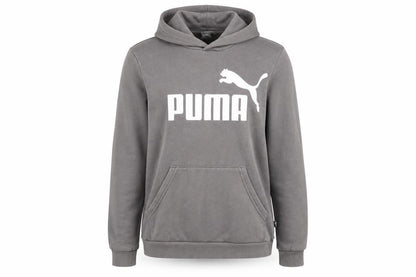 Front view of Puma girls’ grey pullover hoodie xl graphic print