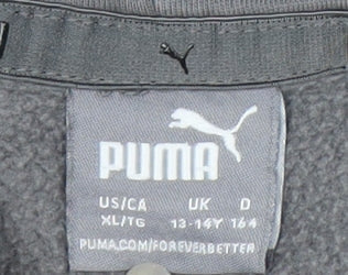 Puma Girls Grey Pullover Hoodie XL Graphic Print