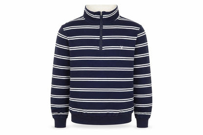 WoolOvers Men's Blue Striped Sweatshirt, Size S, Jersey