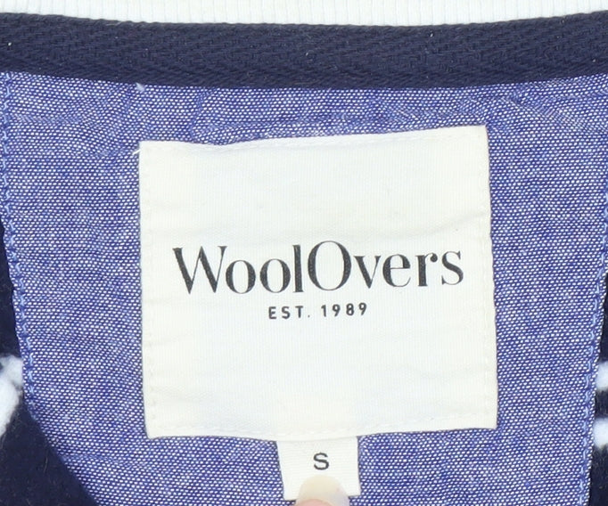 WoolOvers Men's Blue Striped Sweatshirt, Size S, Jersey