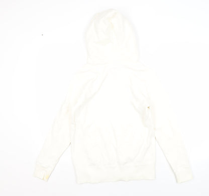 Champion Unisex White Hoodie M - Logo, Casual, Fleece
