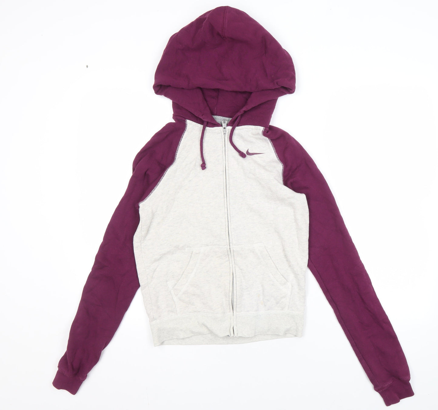 Nike Women's Grey XS Full Zip Hoodie with Logo