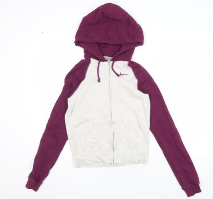 Nike Women's Grey XS Full Zip Hoodie with Logo