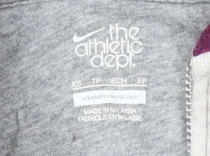 Nike Women's Grey XS Full Zip Hoodie with Logo