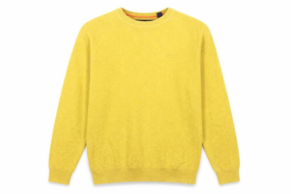 Mens UK Size L Superdry Yellow Pullover Jumper