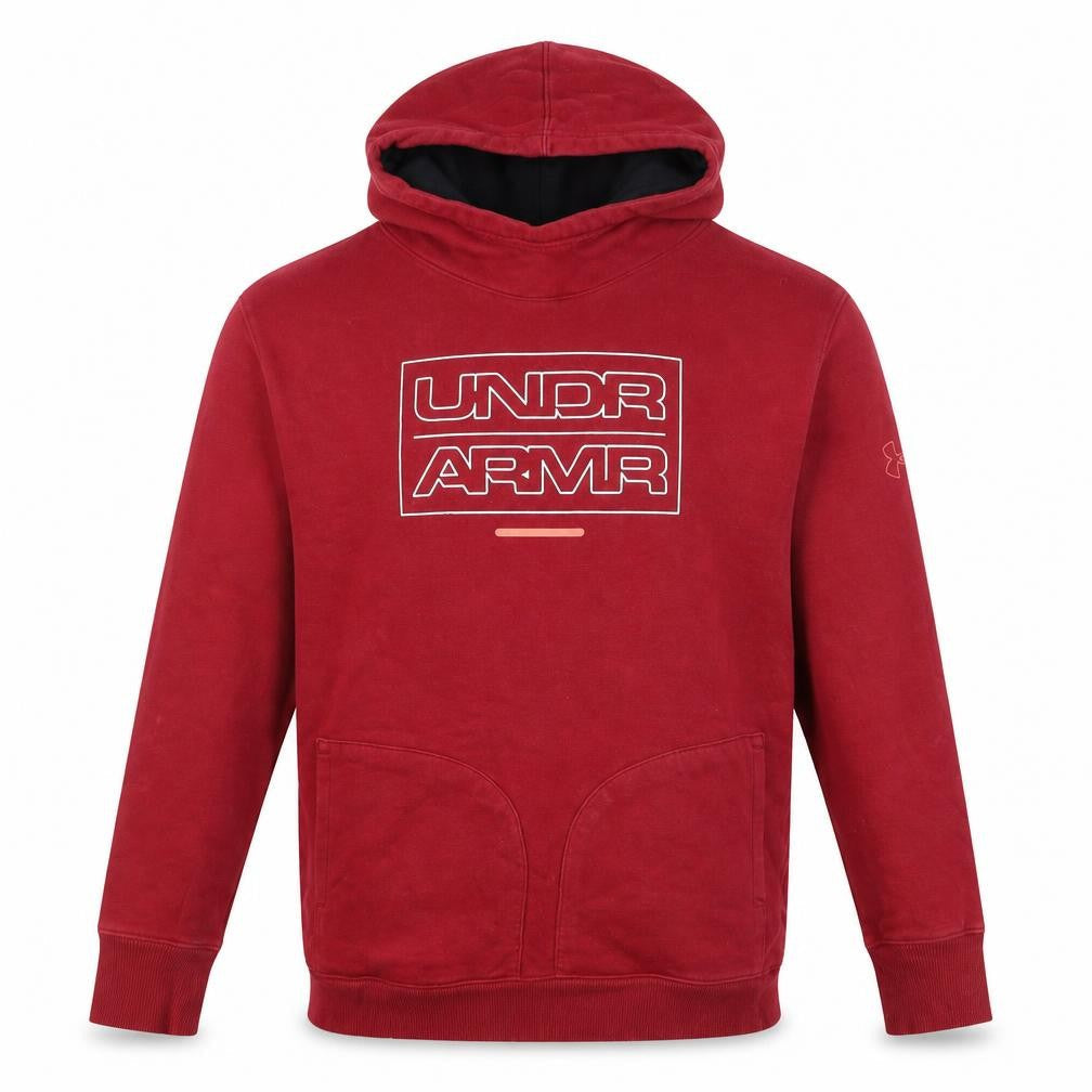 Mens UK Size S Under armour Red Pullover Hoodie