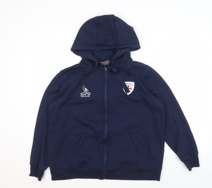 UEFA 2022 Women's Blue Full Zip Hoodie, Size 14, Sports Casual