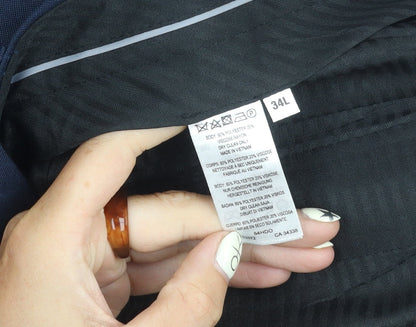 FCUK Men's Black Trousers, 34L, Polyester Blend