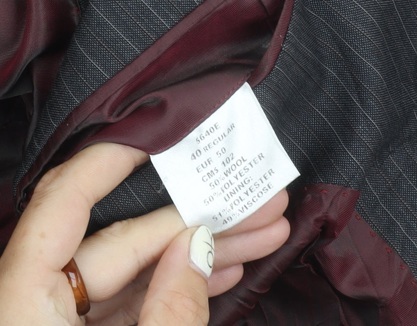 Mens UK Size 40 Brook Taverner Regular Grey Suit Jacket
