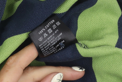 TOG24 Men's Green Striped Polo XL - Casual Spring/Summer Top