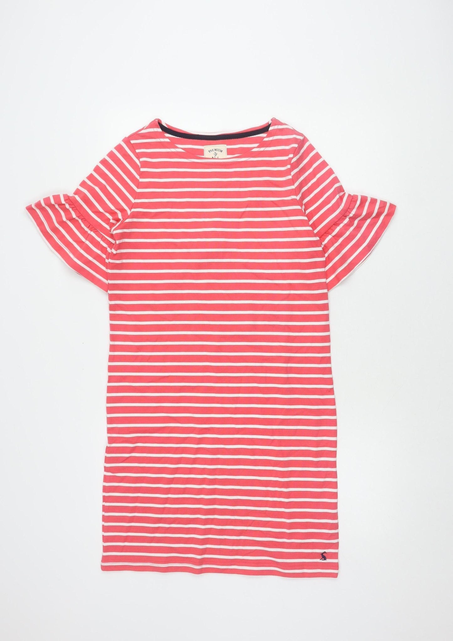 Joules Women's Red Striped T-Shirt Dress, Size 8, Nautical Style