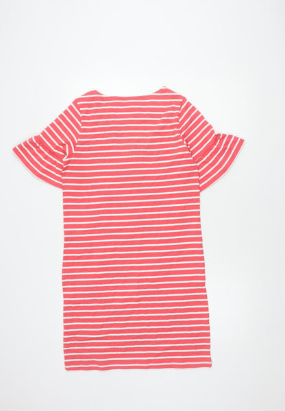 Joules Women's Red Striped T-Shirt Dress, Size 8, Nautical Style