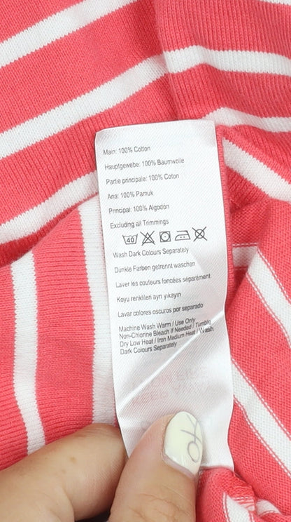 Joules Women's Red Striped T-Shirt Dress, Size 8, Nautical Style