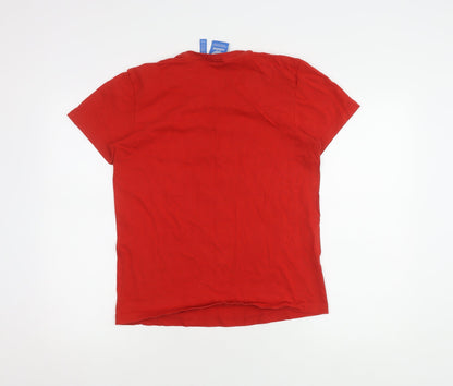 Adidas Men's Red Graphic Tee, Size S