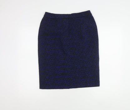 John Lewis Women's Blue Geometric Pencil Skirt, Size 12