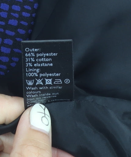 John Lewis Women's Blue Geometric Pencil Skirt, Size 12