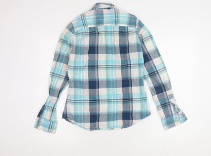 Womens UK Size 10 Crew Clothing Co. Blue Basic Button-Up
